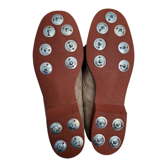 Vintage Hush Puppies Golf Shoes Womens 8 Tan Suede Golf Cleats - Picture 4 of 10